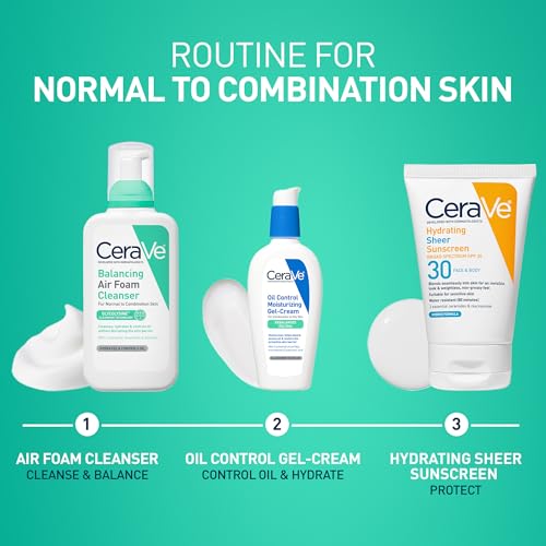 CeraVe Balancing Air Foam Face Wash, Foaming Facial Cleanser For Combination Skin, 8HR Oil Control + 24HR Hydration - FENGGESTORE20