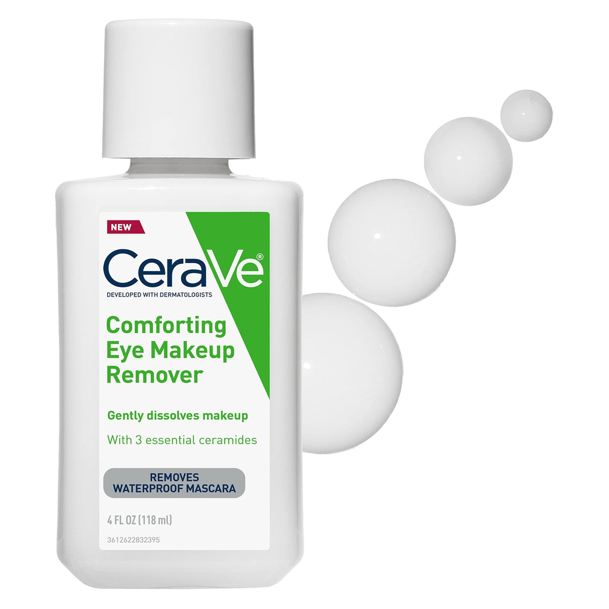 CeraVe Eye Makeup Remover with Hyaluronic Acid and Ceramides, Waterproof, Non-Comedogenic, Fragrance Free - FENGGESTORE20