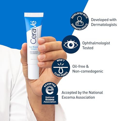 CeraVe Eye Repair Cream, Under Eye Cream For Puffiness And Bags Under Eyes, Hyaluronic Acid + Niacinamide - FENGGESTORE20