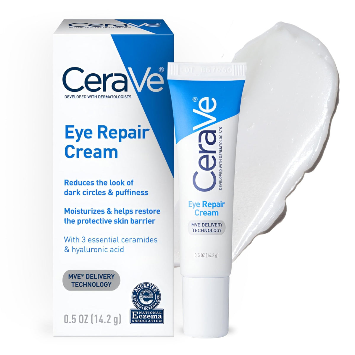 CeraVe Eye Repair Cream, Under Eye Cream For Puffiness And Bags Under Eyes, Hyaluronic Acid + Niacinamide - FENGGESTORE20