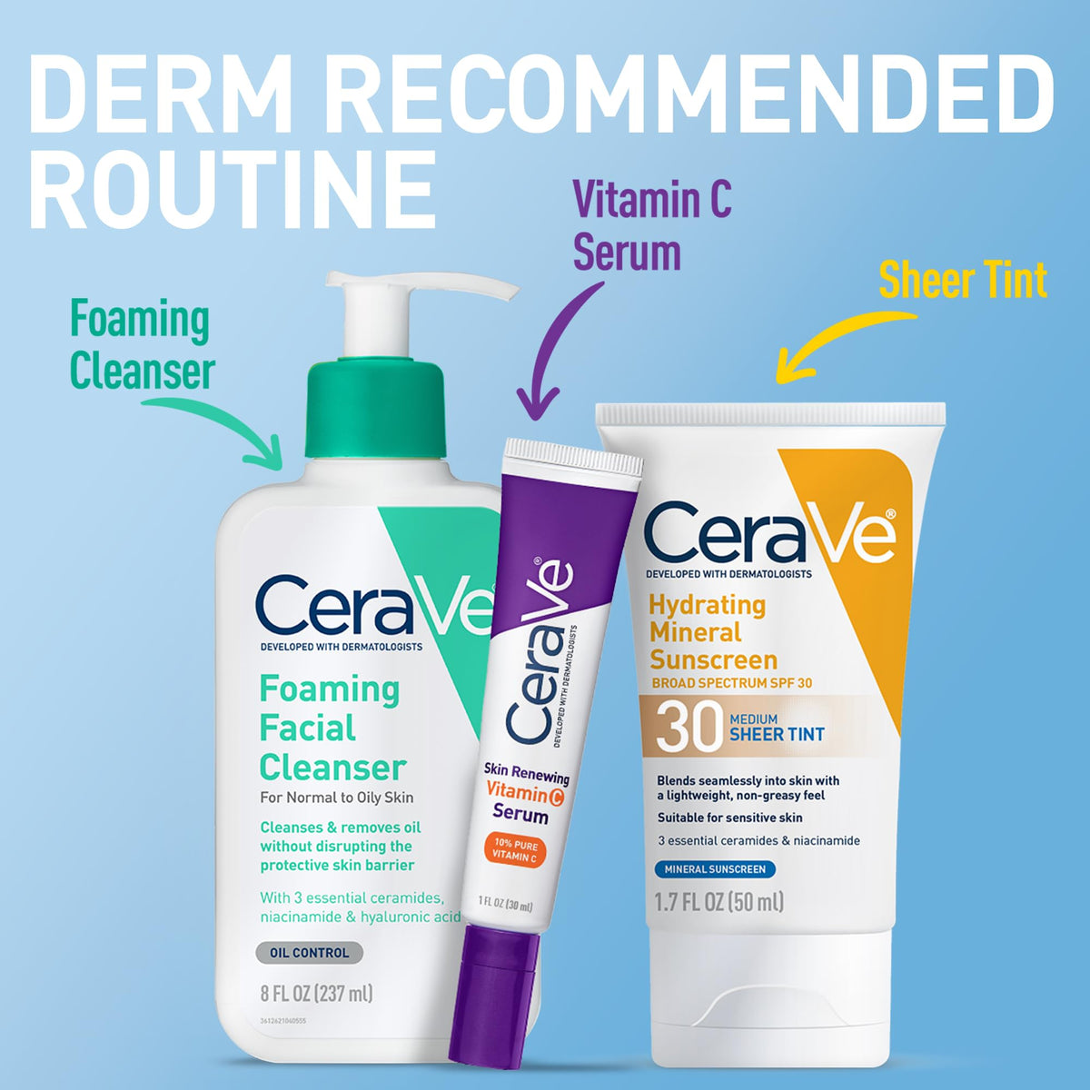 CeraVe Hydrating Mineral Sunscreen SPF 30 with Sheer Tint, Tinted Mineral Sunscreen with Zinc Oxide & Titanium Dioxide - FENGGESTORE20