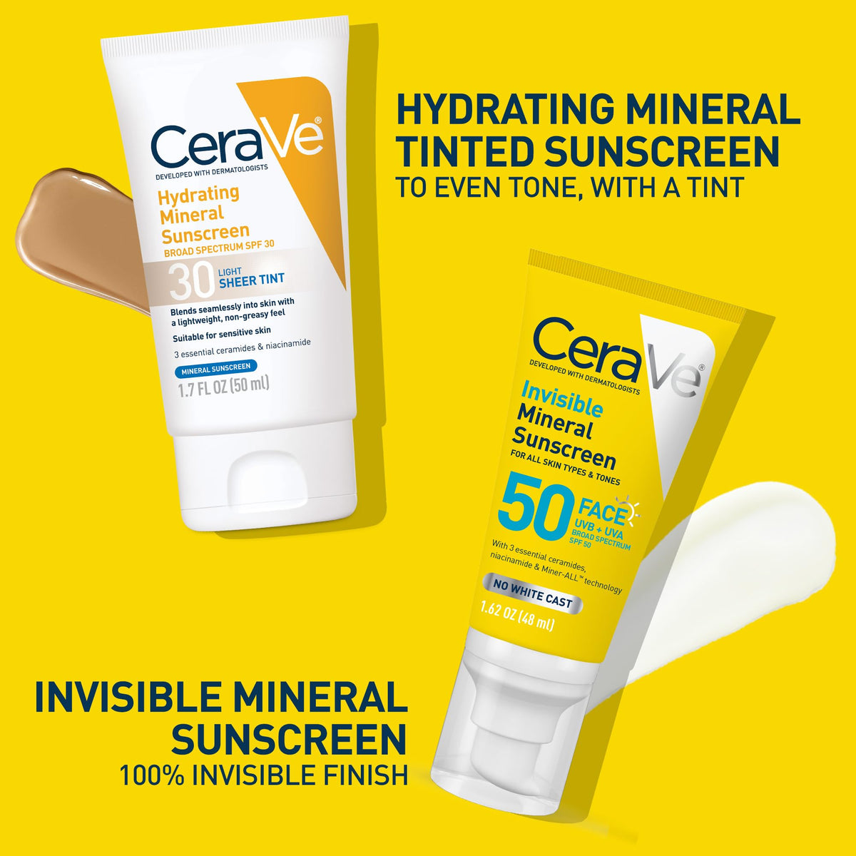 CeraVe Invisible Mineral Sunscreen SPF 50, Face Sunscreen for Sensitive Skin With Zinc Oxide & Titanium Dioxide, Vitamin E - FENGGESTORE20