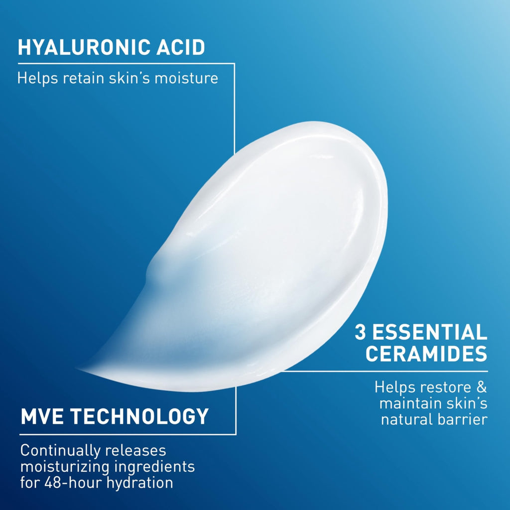 CeraVe Moisturizing Cream, Face Body Moisturizer, Normal to Dry Skin, 8 Fl Oz - FENGGESTORE20