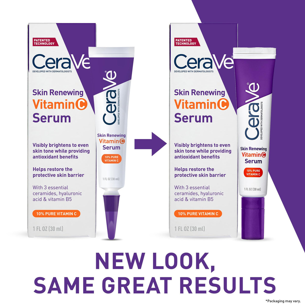 CeraVe Vitamin C Serum for Face with 10% Pure Vitamin C, Hyaluronic Acid & 3 Essential Ceramides, Skin Brightening Antioxidant Serum, - FENGGESTORE20