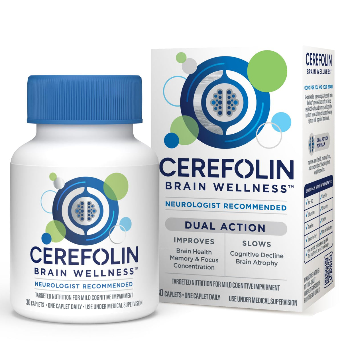 Cerefolin Brain Wellness, Targeted Nutrition for Cognitive Support, Improves Memory, Focus & Concentration, L-Methylfolate, NAC, B12 - FENGGESTORE20