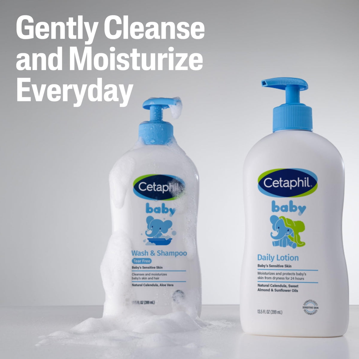 Cetaphil Baby Wash & Shampoo, 13.5oz Pack of 2, Hypoallergenic, Gentle Enough for Everyday Use, Soap Free - FENGGESTORE20