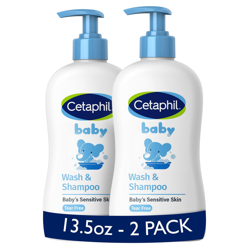 Cetaphil Baby Wash & Shampoo, 13.5oz Pack of 2, Hypoallergenic, Gentle Enough for Everyday Use, Soap Free - FENGGESTORE20