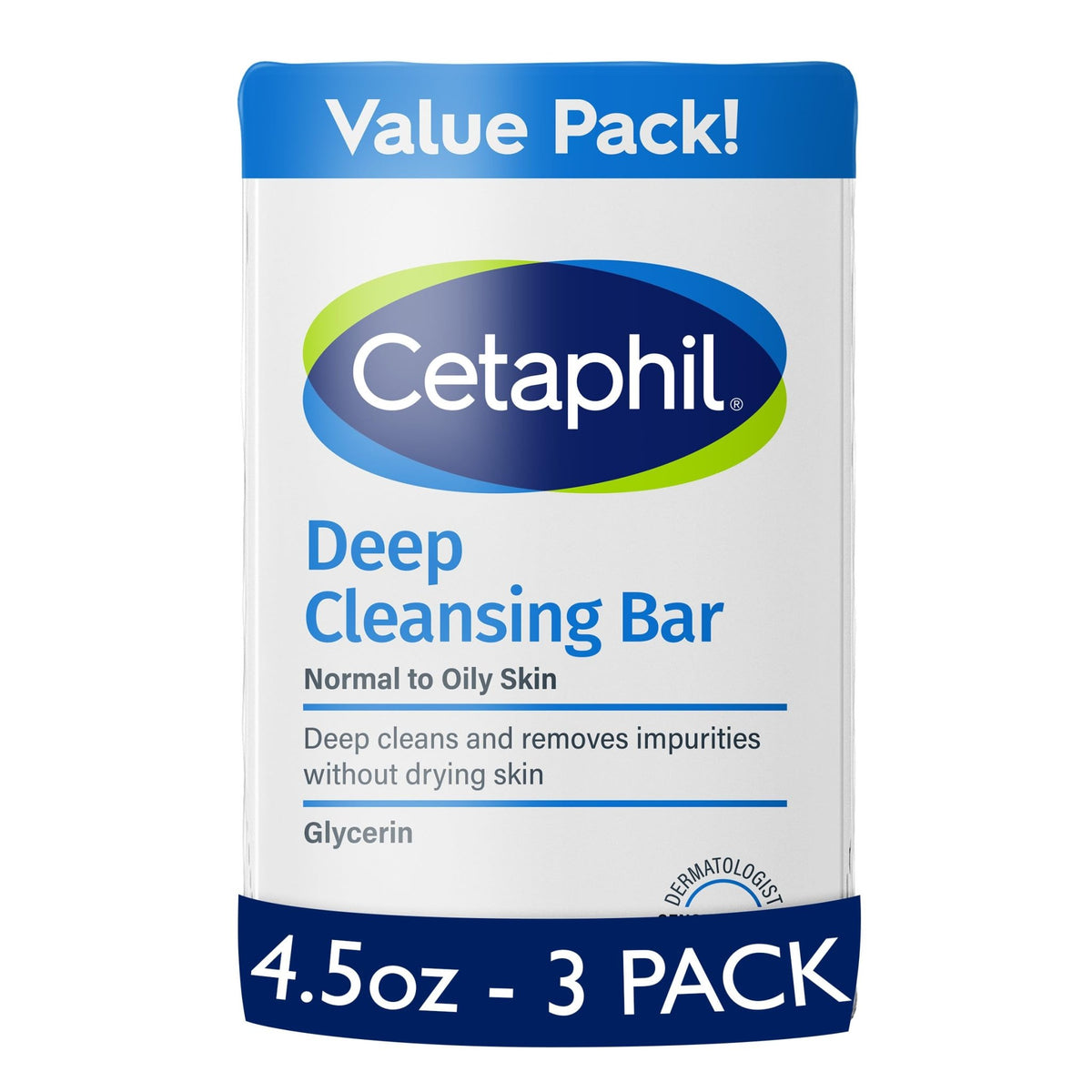 Cetaphil Bar Soap, Deep Cleansing Face and Body Bar, Pack of 3, For Dry to Normal, Sensitive Skin, Soap Free, Hypoallergenic, Paraben Free - FENGGESTORE20
