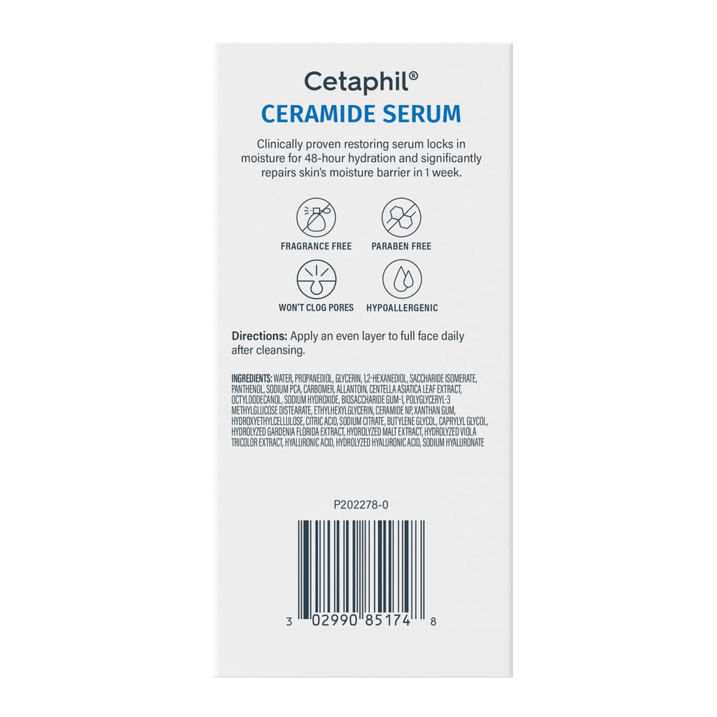 Cetaphil Ceramide Serum, Hydrates and Restores Skin Barrier, Formulated with Ceramides & Centella Asiatica, Designed for Sensitive Skin, - FENGGESTORE20