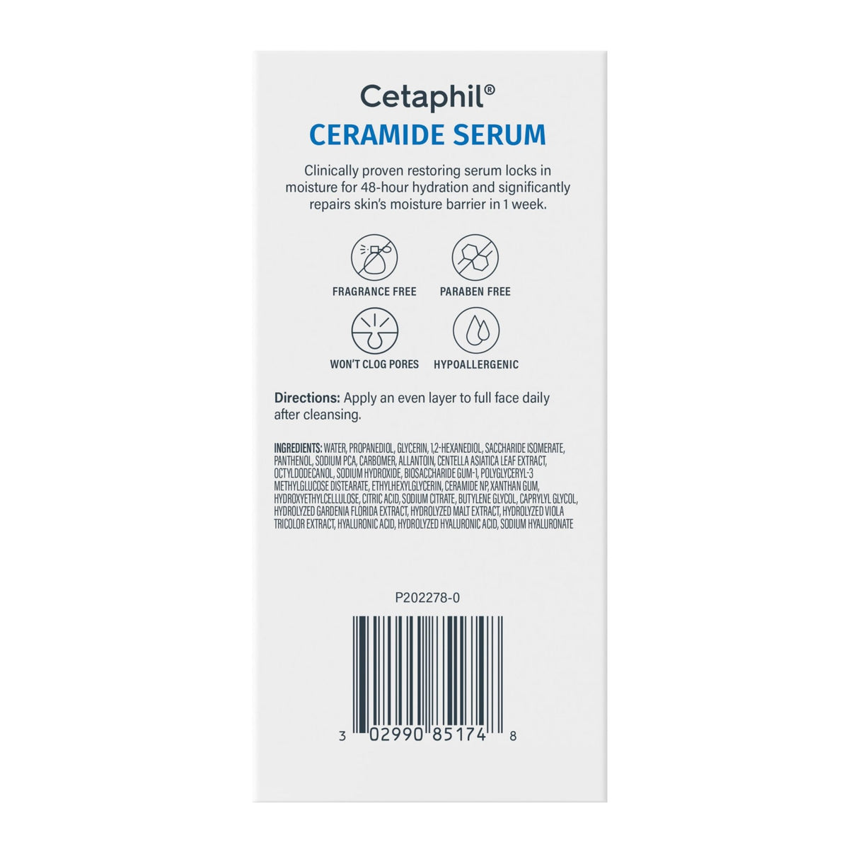 Cetaphil Ceramide Serum, Hydrates and Restores Skin Barrier, Formulated with Ceramides & Centella Asiatica, Designed for Sensitive Skin, - FENGGESTORE20