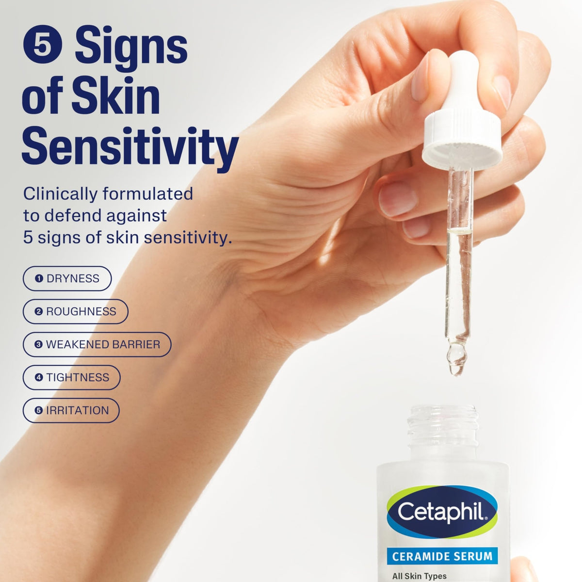 Cetaphil Ceramide Serum, Hydrates and Restores Skin Barrier, Formulated with Ceramides & Centella Asiatica, Designed for Sensitive Skin, - FENGGESTORE20