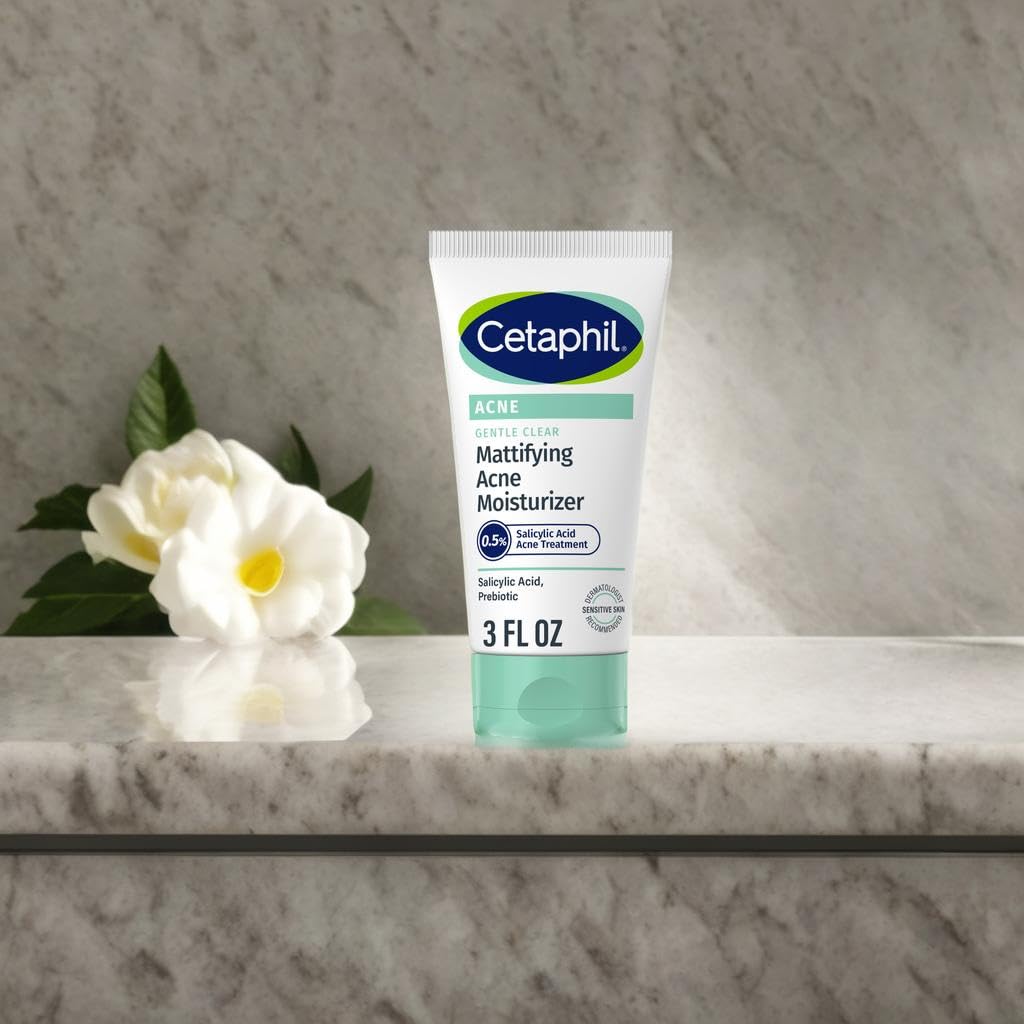 Cetaphil Face Moisturizer, Gentle Clear Mattifying Acne Moisturizer With 0.5% Salicylic Acid - FENGGESTORE20