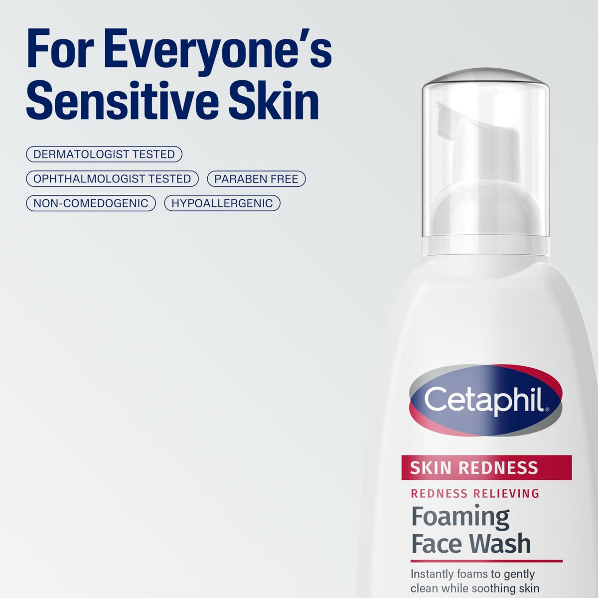 Cetaphil Redness Relieving Foaming Face Wash For Sensitive Skin, 8 Fl Oz, Gently Cleanses - FENGGESTORE20