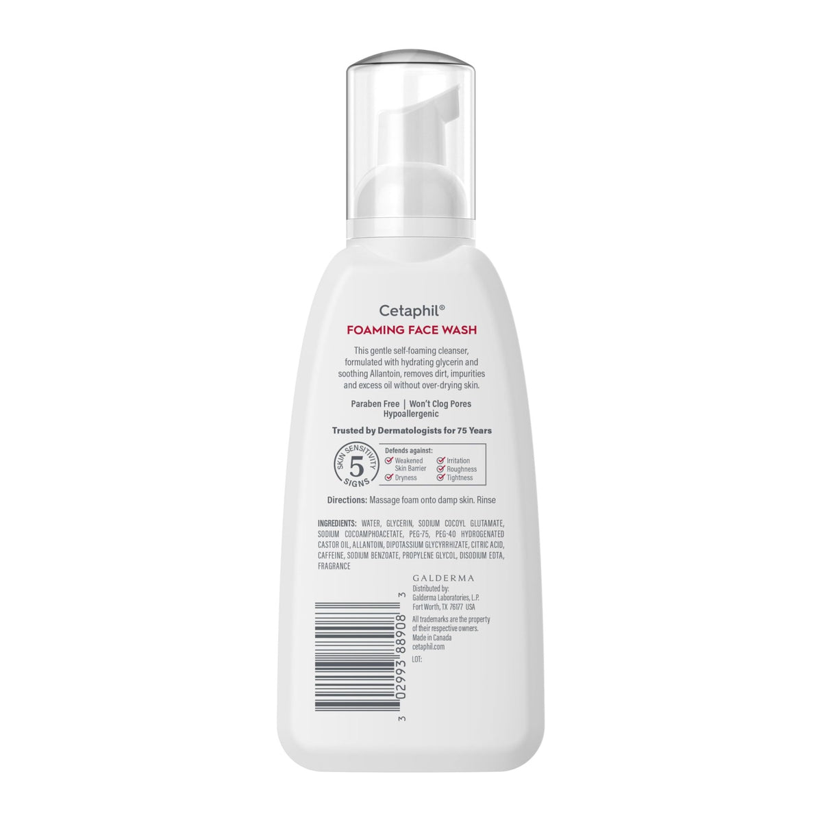 Cetaphil Redness Relieving Foaming Face Wash For Sensitive Skin, 8 Fl Oz, Gently Cleanses - FENGGESTORE20