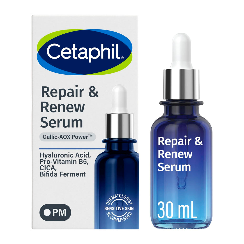 CETAPHIL Repair & Renew Night Serum for Stressed Sensitive Skin with Gallic Acid & Vitamin E, PM Face Serum, Repairs Skin Barrier Overnight - FENGGESTORE20