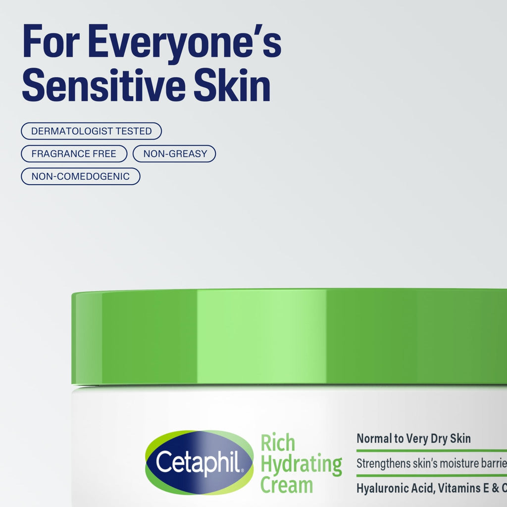 CETAPHIL Rich Hydrating Night Cream For Face, With Hyaluronic Acid, 1.7 oz, Moisturizing Cream For Dry To Very Dry Skin - FENGGESTORE20