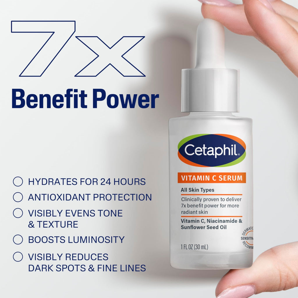 Cetaphil Vitamin C Serum, Visibly Reduces Look of Dark Spots and Hyperpigmentation, Formulated with Niacinamide - FENGGESTORE20
