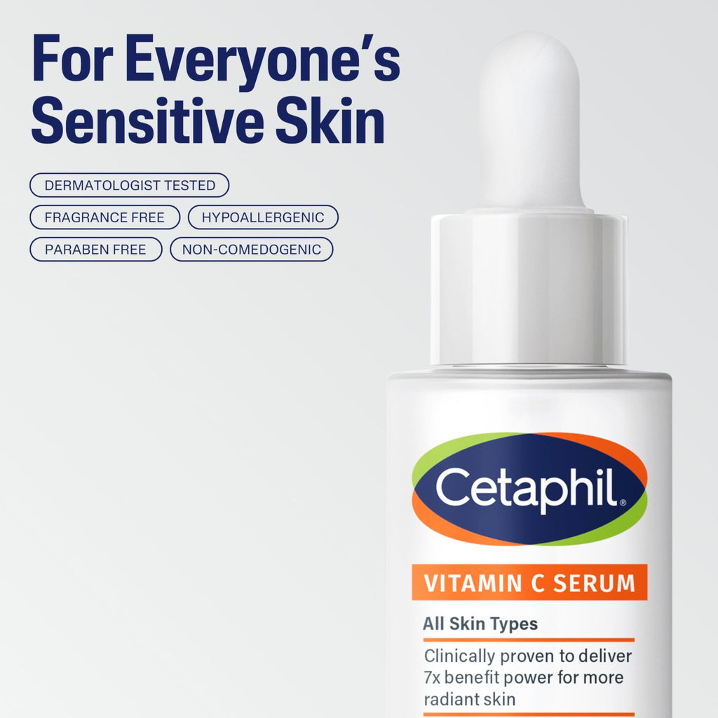 Cetaphil Vitamin C Serum, Visibly Reduces Look of Dark Spots and Hyperpigmentation, Formulated with Niacinamide - FENGGESTORE20
