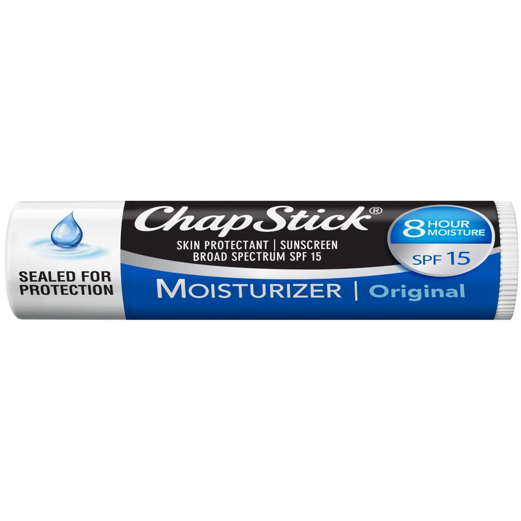 ChapStick Moisturizer Original Lip Balm Tubes, SPF 15 and Skin Protectant - 0.15 Oz (Pack of 3) - FENGGESTORE20