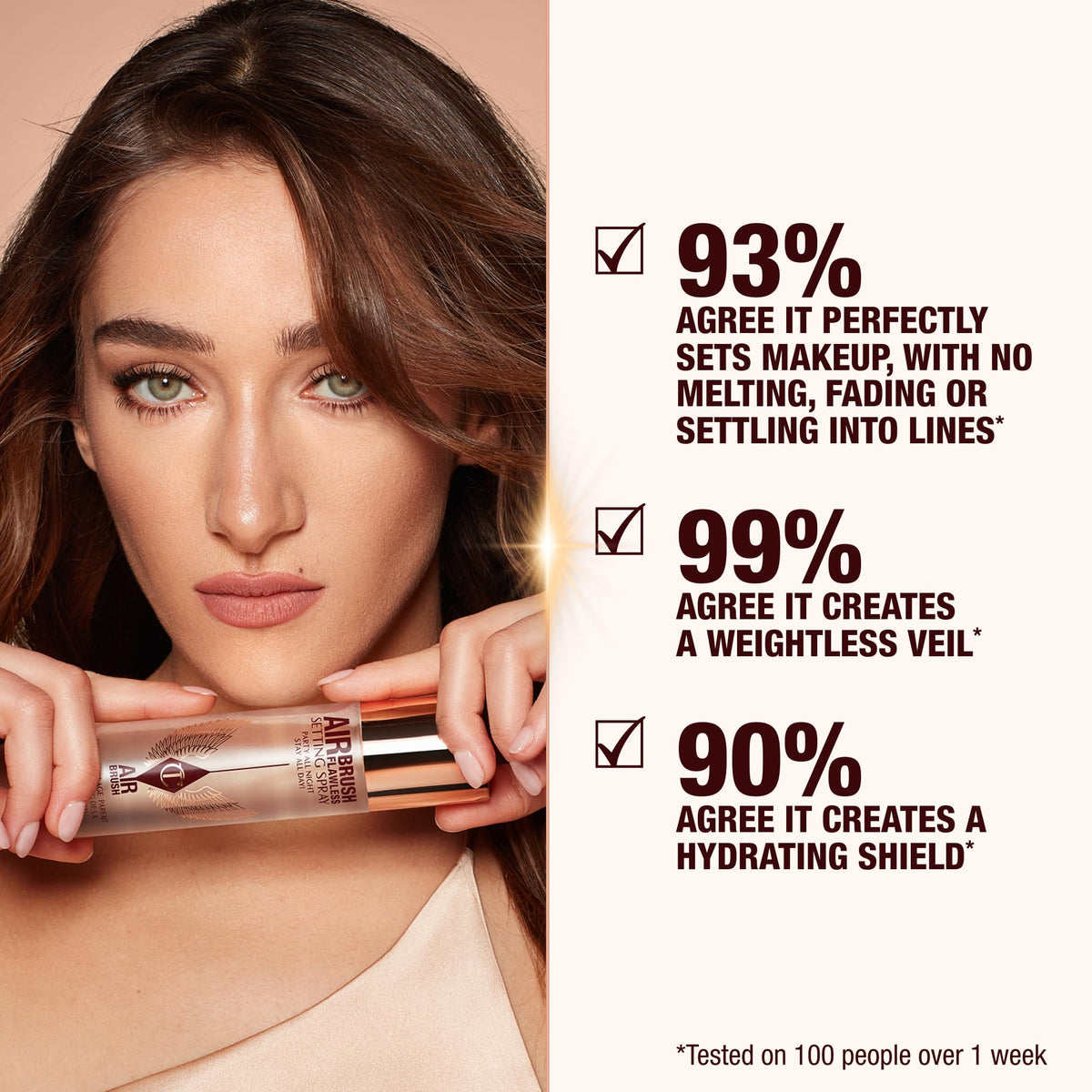 Charlotte Tilbury Airbrush Flawless Setting Spray - Ultra-Fine Hydrating Mist to Prime & Set Face Makeup For Up to 16Hr - Soothes, Blurs Pores & Calms Skin (100ml) - FENGGESTORE20