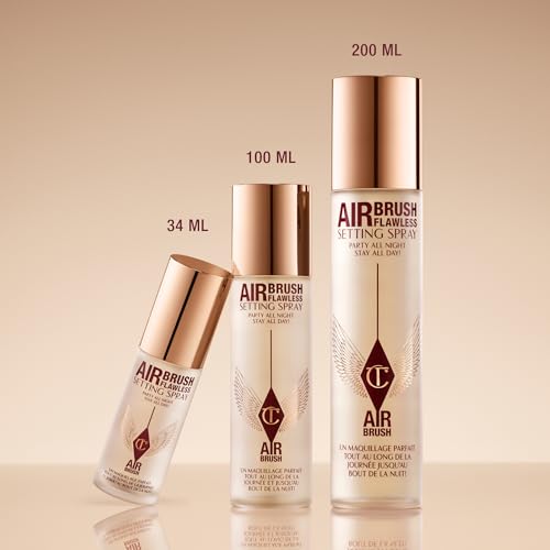 Charlotte Tilbury Airbrush Flawless Setting Spray - Ultra-Fine Hydrating Mist to Prime & Set Face Makeup For Up to 16Hr - Soothes, Blurs Pores & Calms Skin (100ml) - FENGGESTORE20