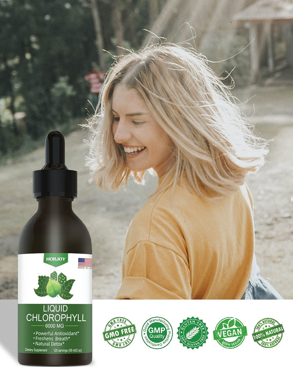 Chlorophyll Liquid Drops - 100% Natural Energy Booster and Immune Support - Internal Deodorant and Detox - Altitude Sickness Relief - Fast Absorption - FENGGESTORE20