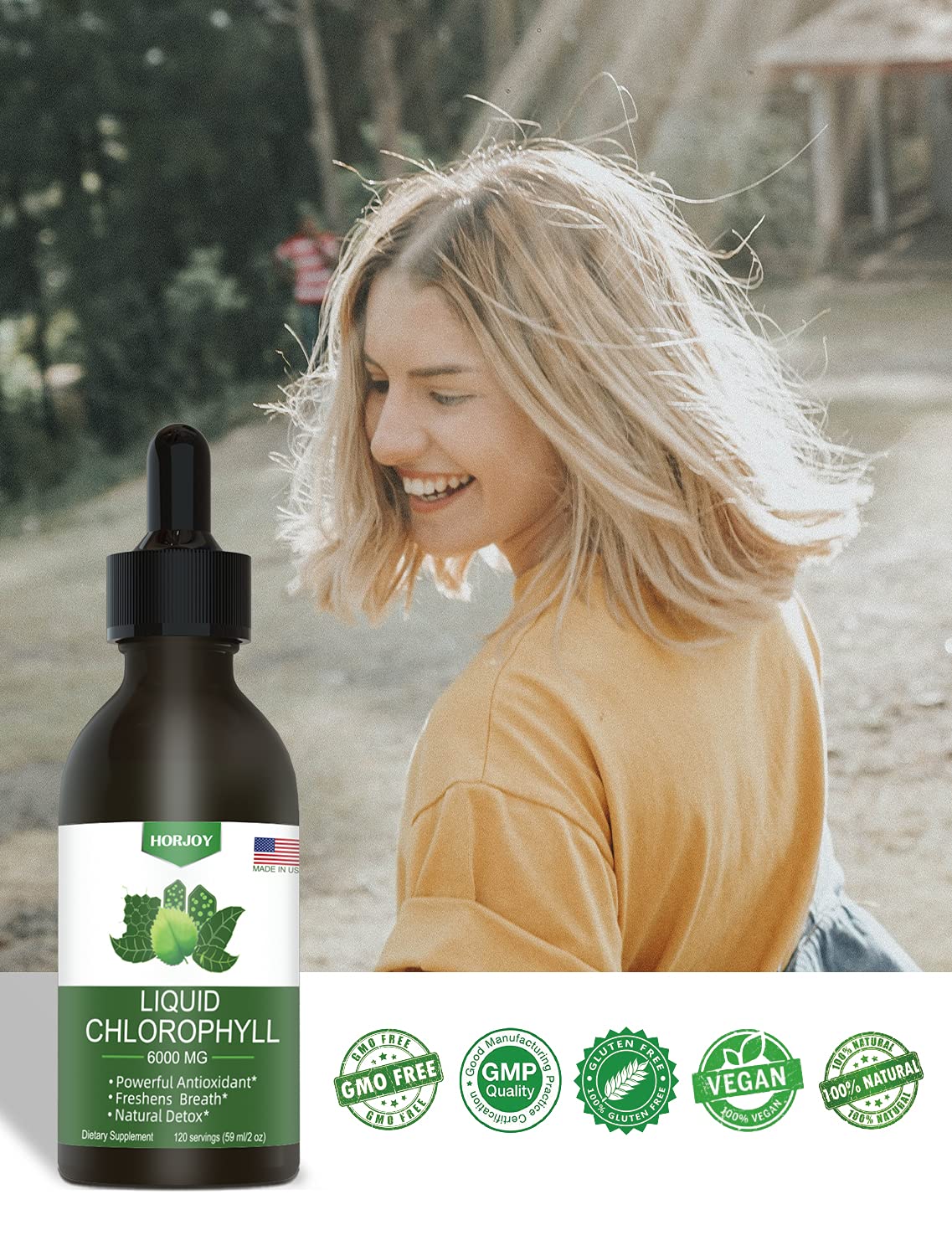 Chlorophyll Liquid Drops - 100% Natural Energy Booster and Immune Support - Internal Deodorant and Detox - Altitude Sickness Relief - Fast Absorption - FENGGESTORE20