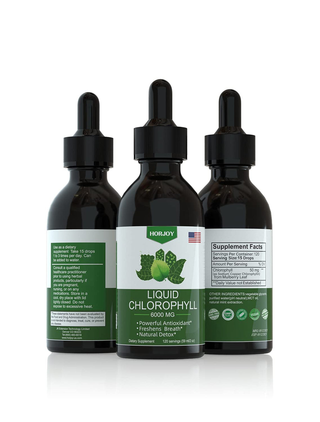 Chlorophyll Liquid Drops - 100% Natural Energy Booster and Immune Support - Internal Deodorant and Detox - Altitude Sickness Relief - Fast Absorption - FENGGESTORE20