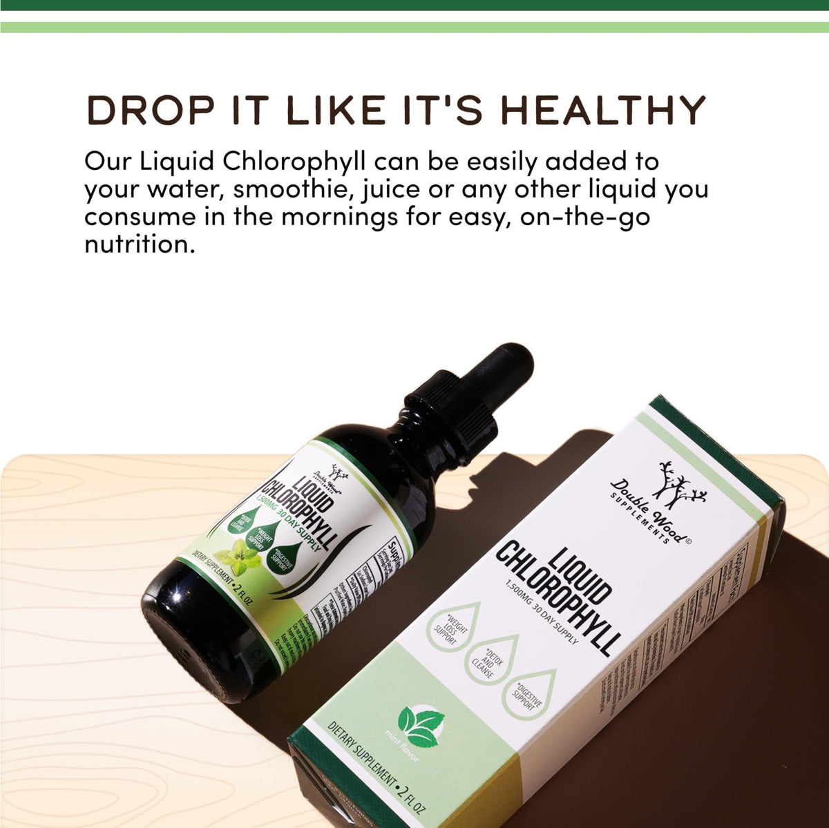 Chlorophyll Liquid Drops - for Digestion, Gut Health, Energy and Detox - Vegan Safe - FENGGESTORE20