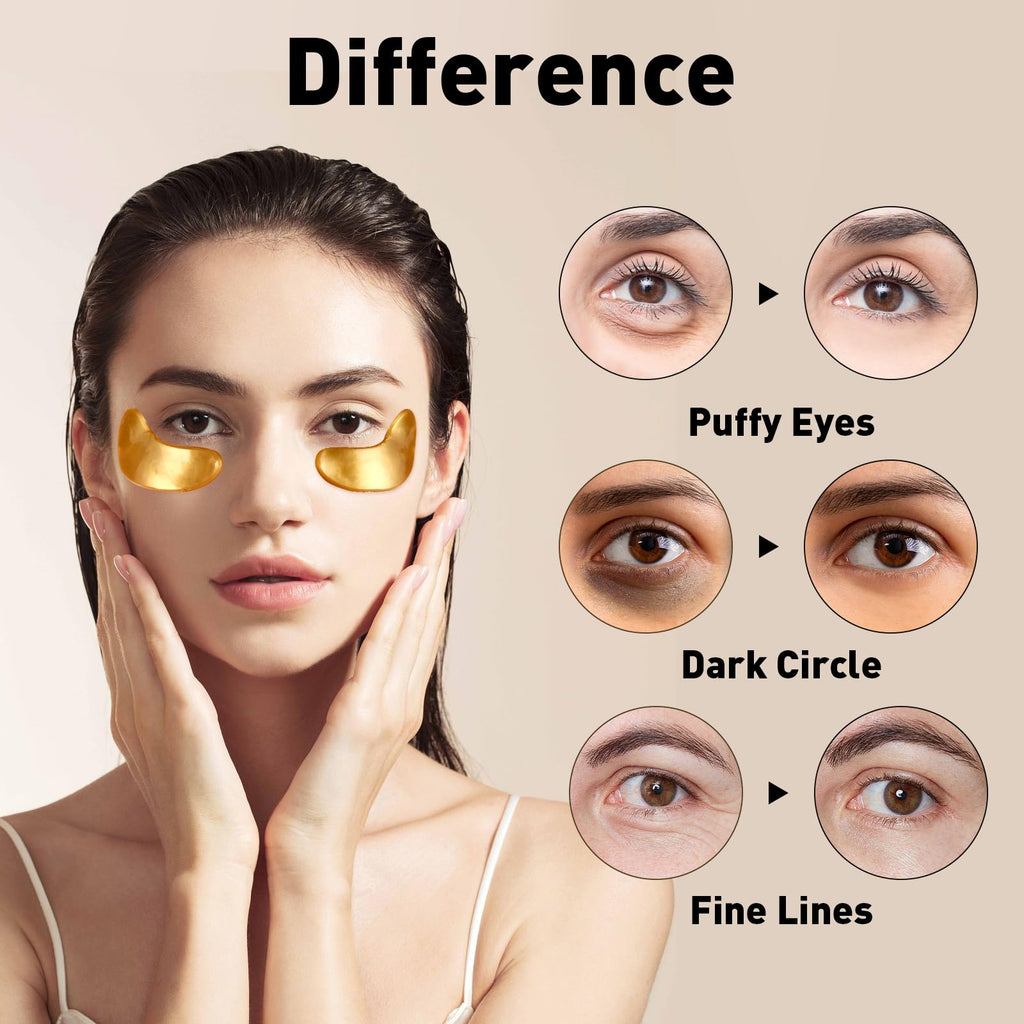 CHMI Under Eye Patches (50 Pairs) - 24K Gold Eye Patches for Puffy Eyes, Dark Circles, EyeBags and Wrinkles - FENGGESTORE20
