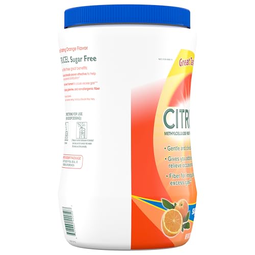 CITRUCEL Sugar Free Fiber Powder for Occasional Constipation Relief, Methylcellulose Fiber Powder, Orange Flavor - 32 Ounces - FENGGESTORE20