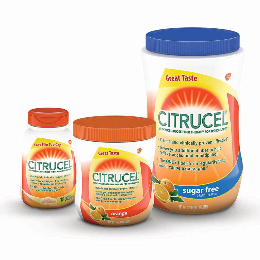 CITRUCEL Sugar Free Fiber Powder for Occasional Constipation Relief, Methylcellulose Fiber Powder, Orange Flavor - 32 Ounces - FENGGESTORE20