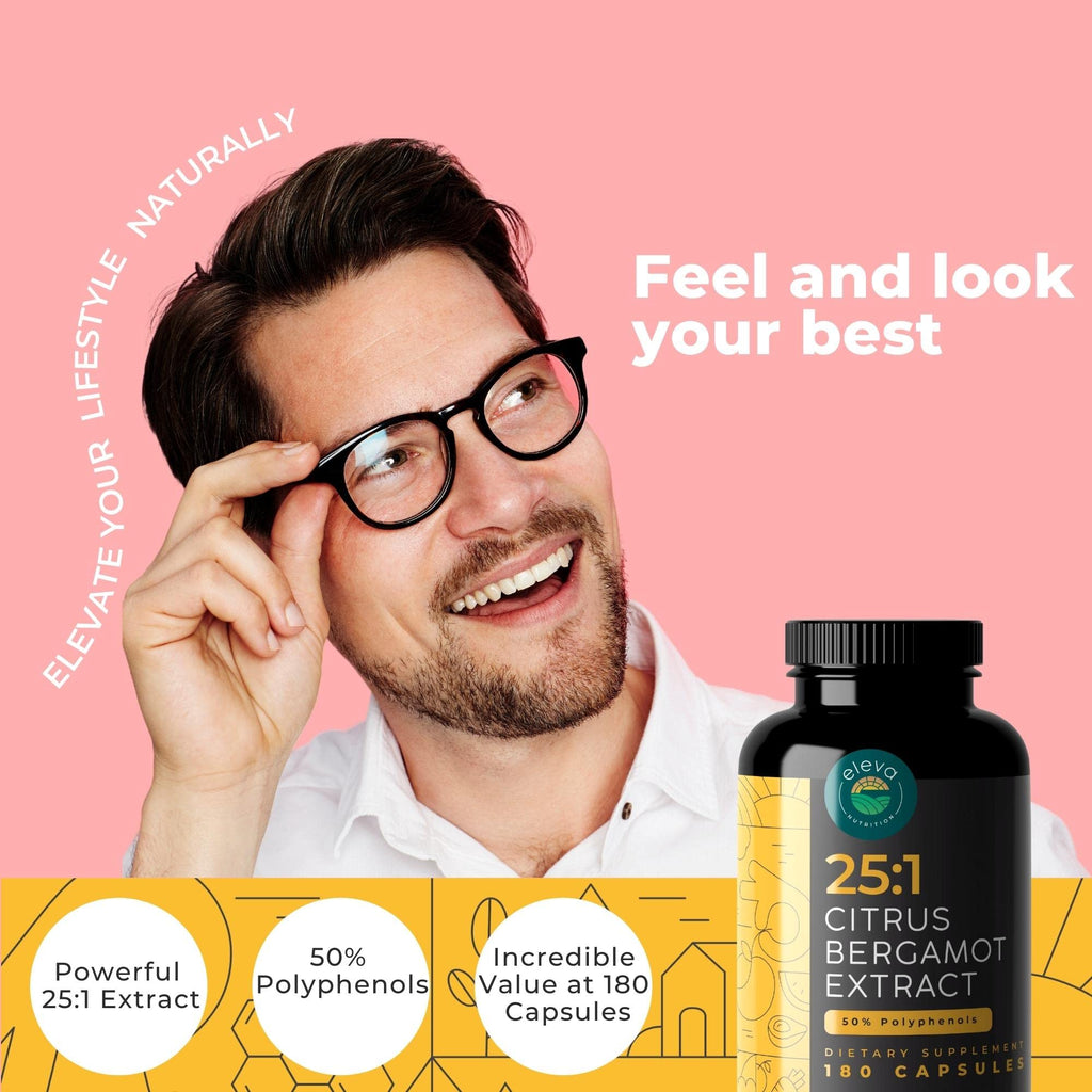 Citrus Bergamot Extract 1000mg Capsules — Natural 25:1 Citrus Bergamot Supplement with 50% Polyphenols Extract and Black Pepper - FENGGESTORE20