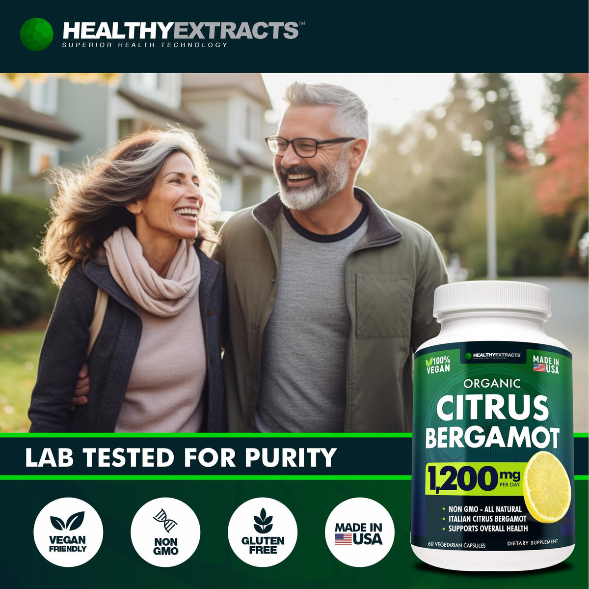 Citrus Bergamot Supplement – 150:1 Extract, 1200mg per Serving, 70% Polyphenols, Italian Sourced, 60 Count, 1 Month Supply, Made in the USA - FENGGESTORE20