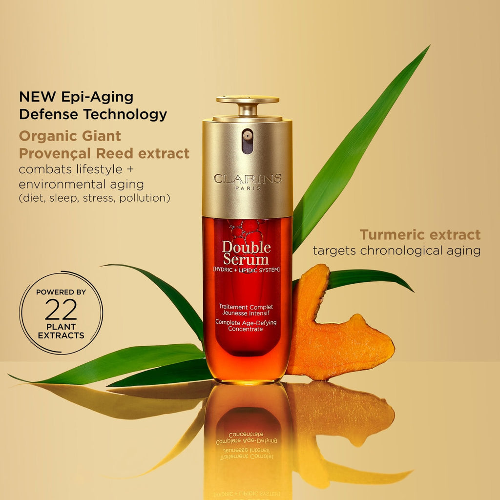 Clarins DOUBLE SERUM | Anti Aging Face Serum | Visibly Firms, Smoothes, Boosts Radiance, and Refines Pores | 24H Hydration | All Skin Types, 1 Fl Oz - FENGGESTORE20