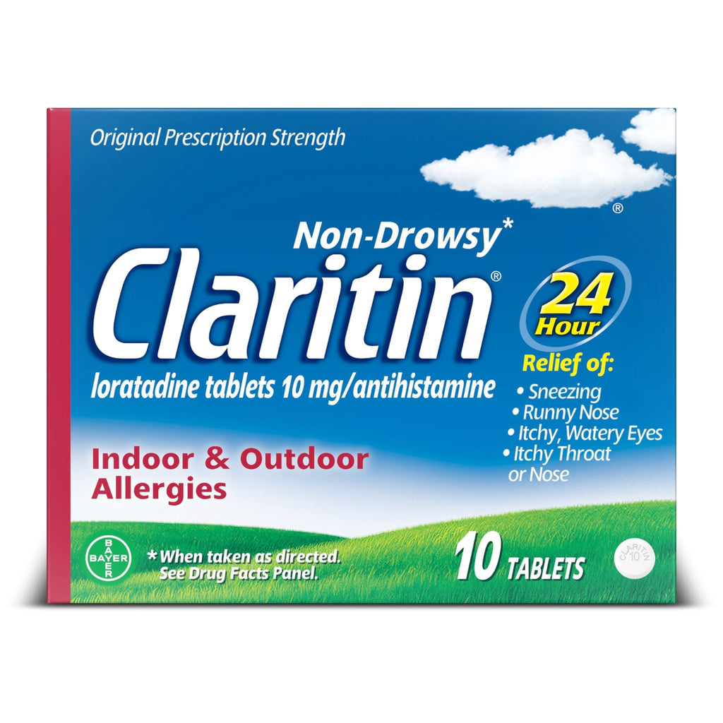 Claritin 24 HR Non Drowsy Allergy Medicine, Loratadine antihistamine tablets, 10 Ct - FENGGESTORE20