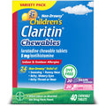 Claritin Children's Allergy Medicine, 24-Hour Non-Drowsy Loratadine 5mg Chewable Tablet, Antihistamine for Kids Ages 2 Years and Older, Grape & Bubble Gum Flavors, Dye-Free, 40 Tablets - FENGGESTORE20