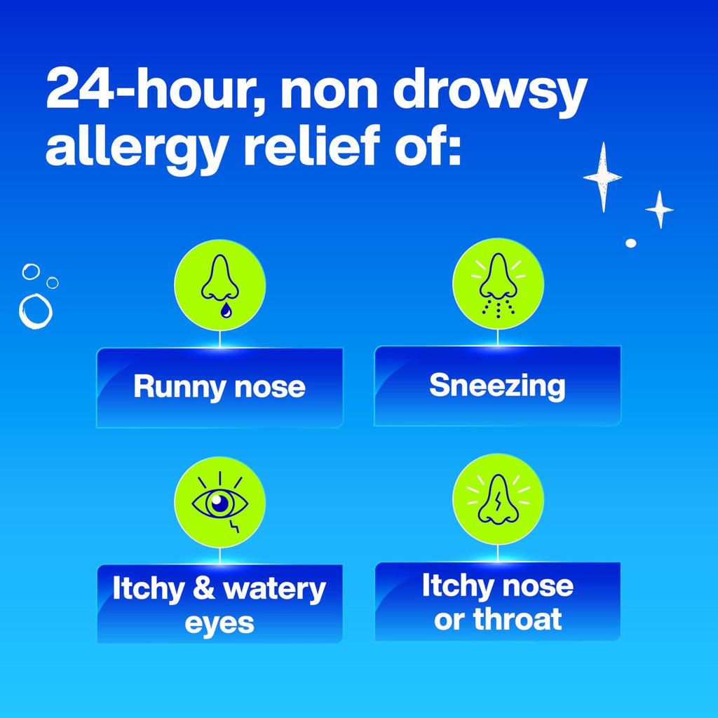 Claritin Children's Allergy Medicine, 24-Hour Non-Drowsy Loratadine 5mg Chewable Tablet, Antihistamine for Kids Ages 2 Years and Older, Grape Flavored, Dye-free, 40 Tablets - FENGGESTORE20