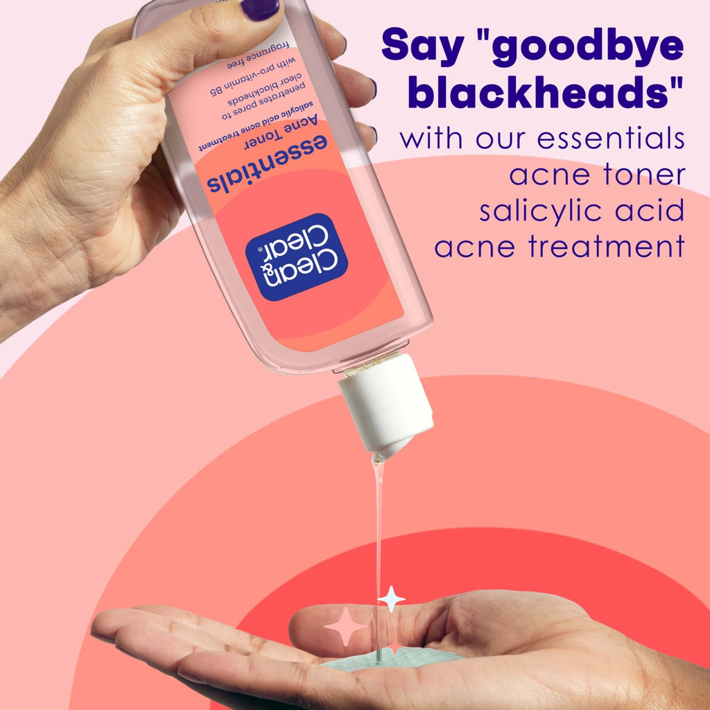 Clean & Clear Essentials Oil-Free Acne Toner, 2% Salicylic Acid Acne Treatment with Pro-Vitamin B5, Deep Pore Facial Toner - FENGGESTORE20