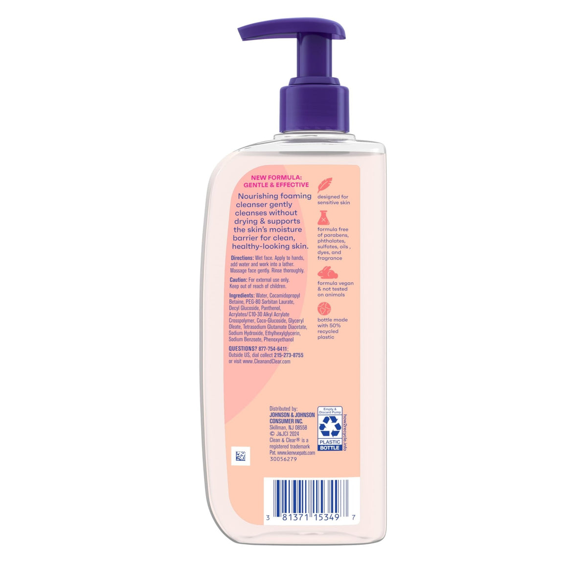 Clean & Clear Essentials Oil-Free Foaming Facial Cleanser, Daily Foaming Face Wash with Pro-Vitamin B5 for Sensitive Skin - FENGGESTORE20