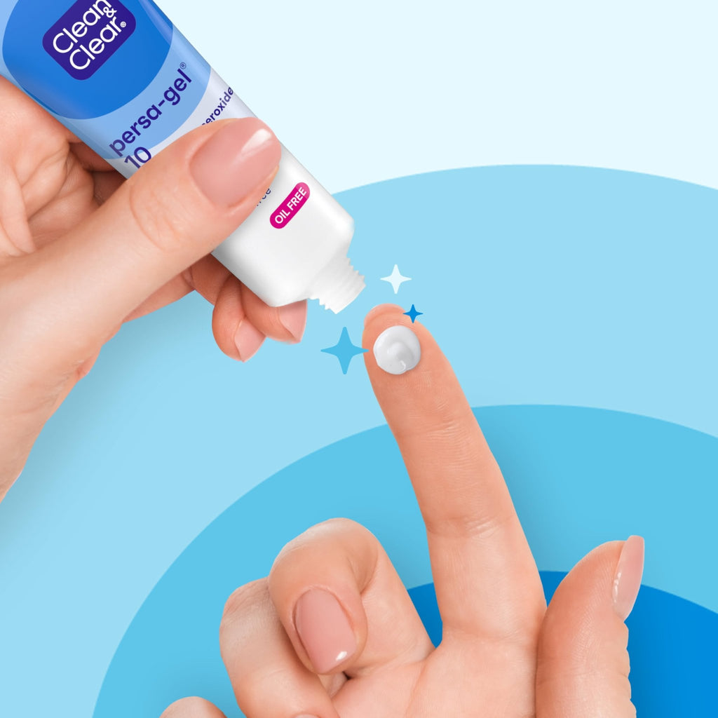 Clean & Clear Persa-Gel 10 Oil-Free Acne Spot Treatment with Maximum Strength 10% Benzoyl Peroxide, Topical Pimple - FENGGESTORE20