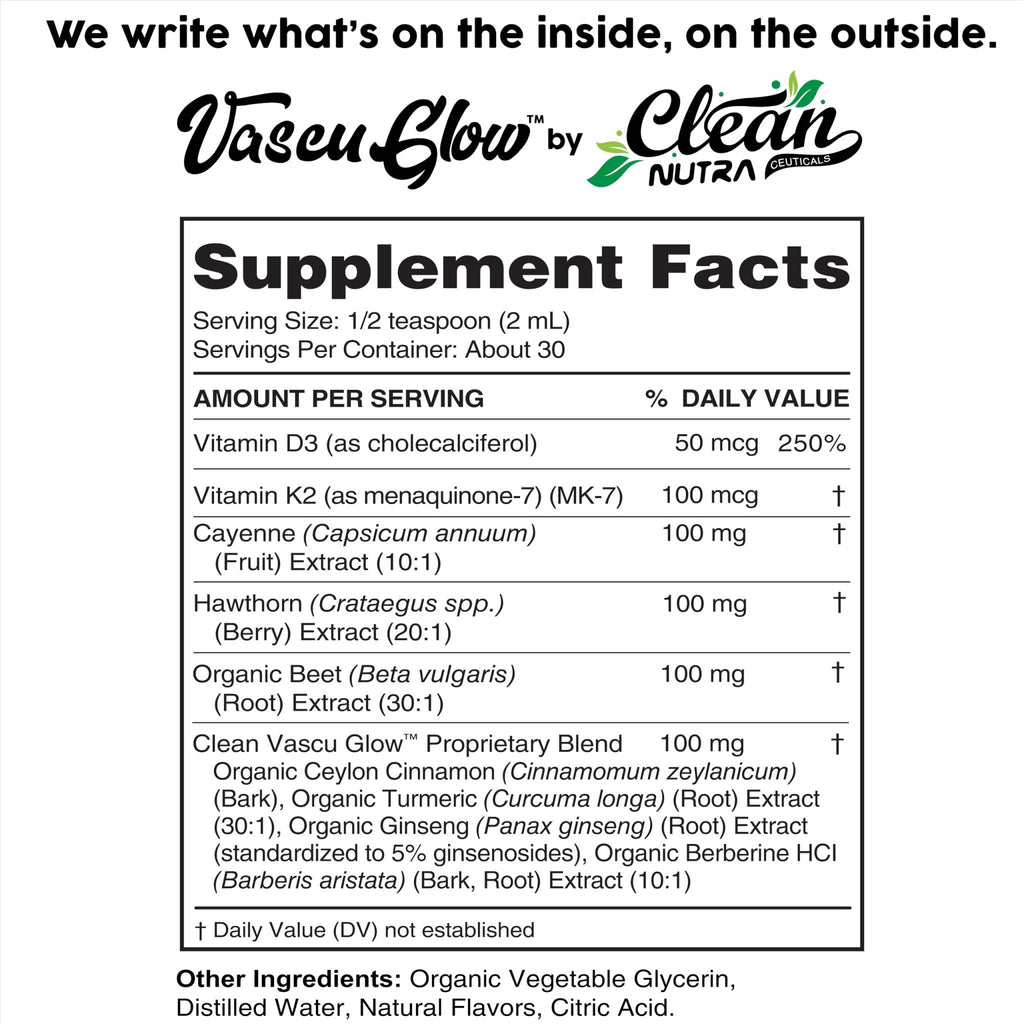 Clean Nutra Cayenne Pepper Drops Supplement Liquid + Hawthorn Berry, Vitamin D3 K2 Beet Root Powder, Ceylon Cinnamon, Turmeric Curcumin, Organic Panax Ginseng, Berberine Extract 1 Pack - FENGGESTORE20