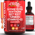 Clean Nutra Cayenne Pepper Drops Supplement Liquid + Hawthorn Berry, Vitamin D3 K2 Beet Root Powder, Ceylon Cinnamon, Turmeric Curcumin, Organic Panax Ginseng, Berberine Extract 1 Pack - FENGGESTORE20
