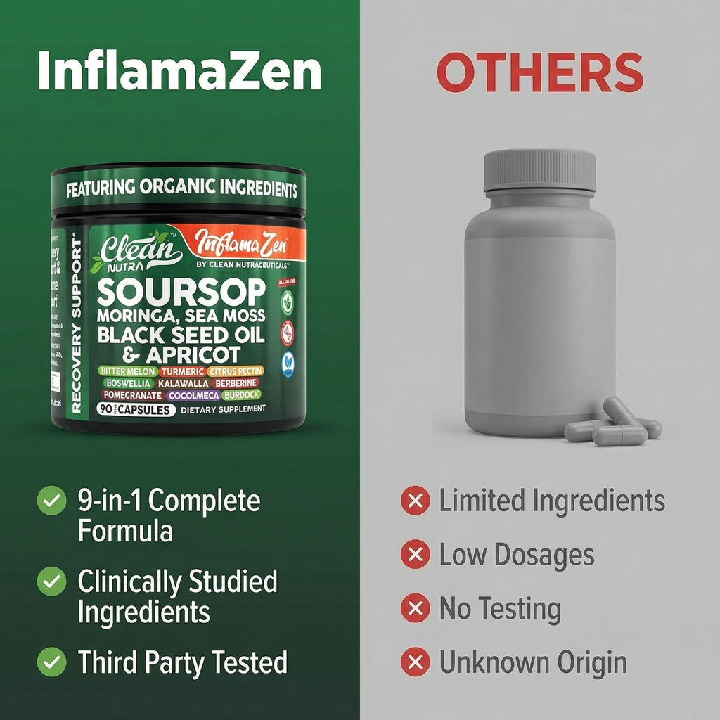 Clean Nutra Soursop Supplement Moringa Sea Moss Black Seed Oil Berberine Turmeric Resveratrol Quercetin Greens Bitters Boswellia Bitter - FENGGESTORE20