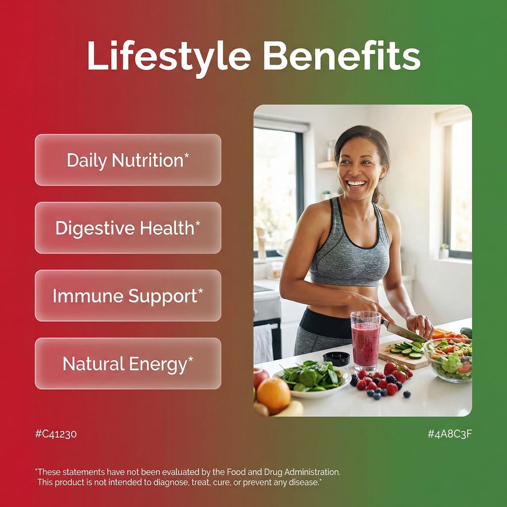 Clean Nutraceuticals Fruits and Veggies Supplement Reds & Green Superfood - Balance of Over 70 Fruit & Vegetable Supplements Capsules with Probiotics Prebiotics - FENGGESTORE20