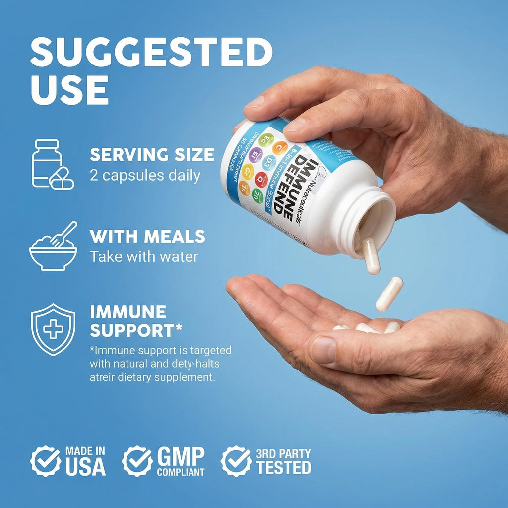 Clean Nutraceuticals Immune Defense Support Supplement 8 in 1 with Zinc 50mg Quercetin, VIT C 1000mg, Vitamin D3 5000 IU, Elderberry, Ginger - Immunity System Booster for Adults, Vegan - 60 Count - FENGGESTORE20
