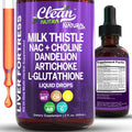 Clean Nutraceuticals Milk Thistle NAC Liver Cleanse Detox & Repair Supplement Liver Support Liquid Drops with Dandelion Extract, Artichoke, Chanca Piedra, Choline, L-Glutathione, Burdock, Schisandra - FENGGESTORE20