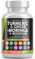 Clean Nutraceuticals Turmeric Moringa Supplement | Ginger Boswellia Saffron - Supplement for Women and Men with Ceylon Cinnamon - FENGGESTORE20