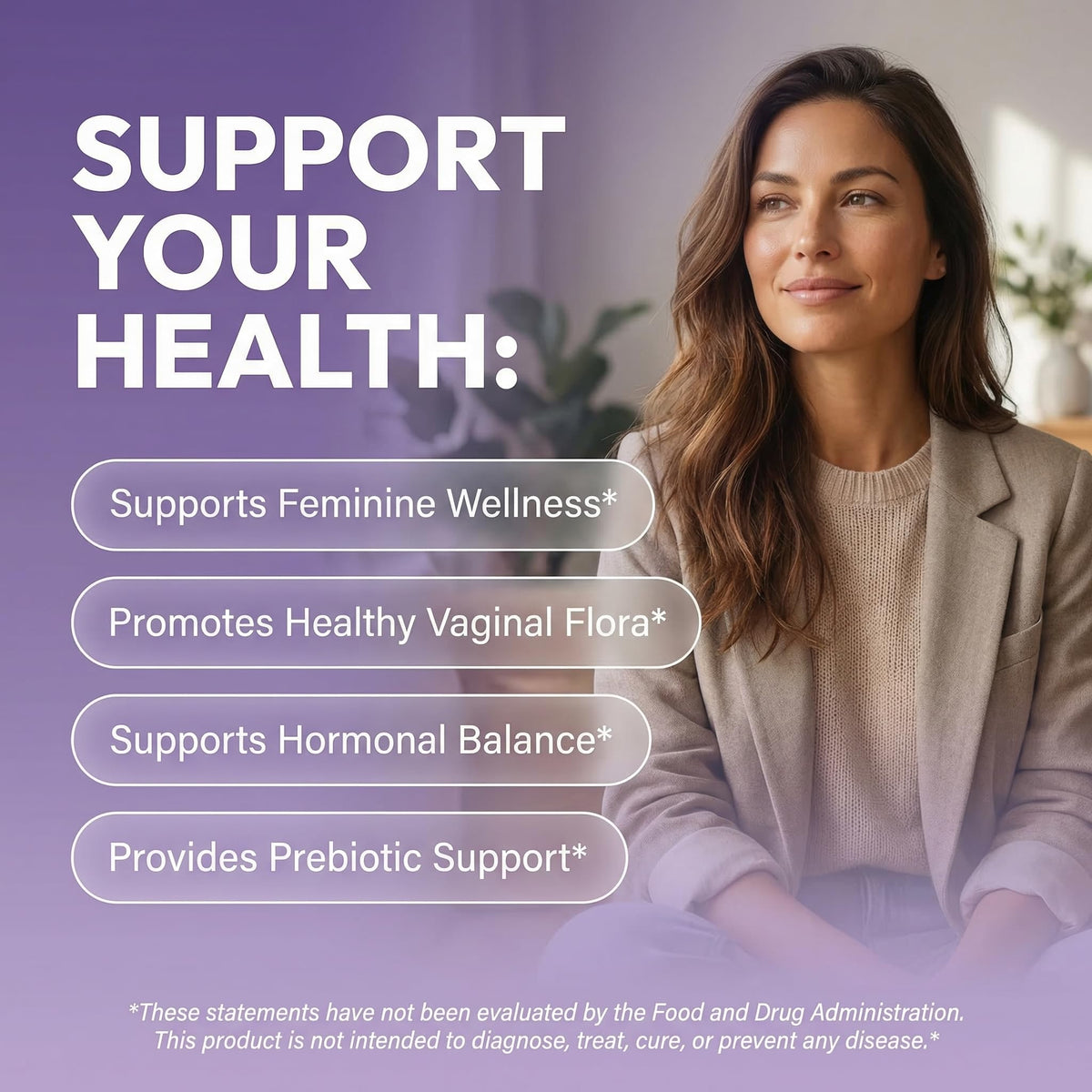 Clean Nutraceuticals Vaginal Probiotics for Women with Cranberry, D-Mannose, Prebiotics, pH Balance Support, Feminine Health, Urinary Tract Cleanse - FENGGESTORE20