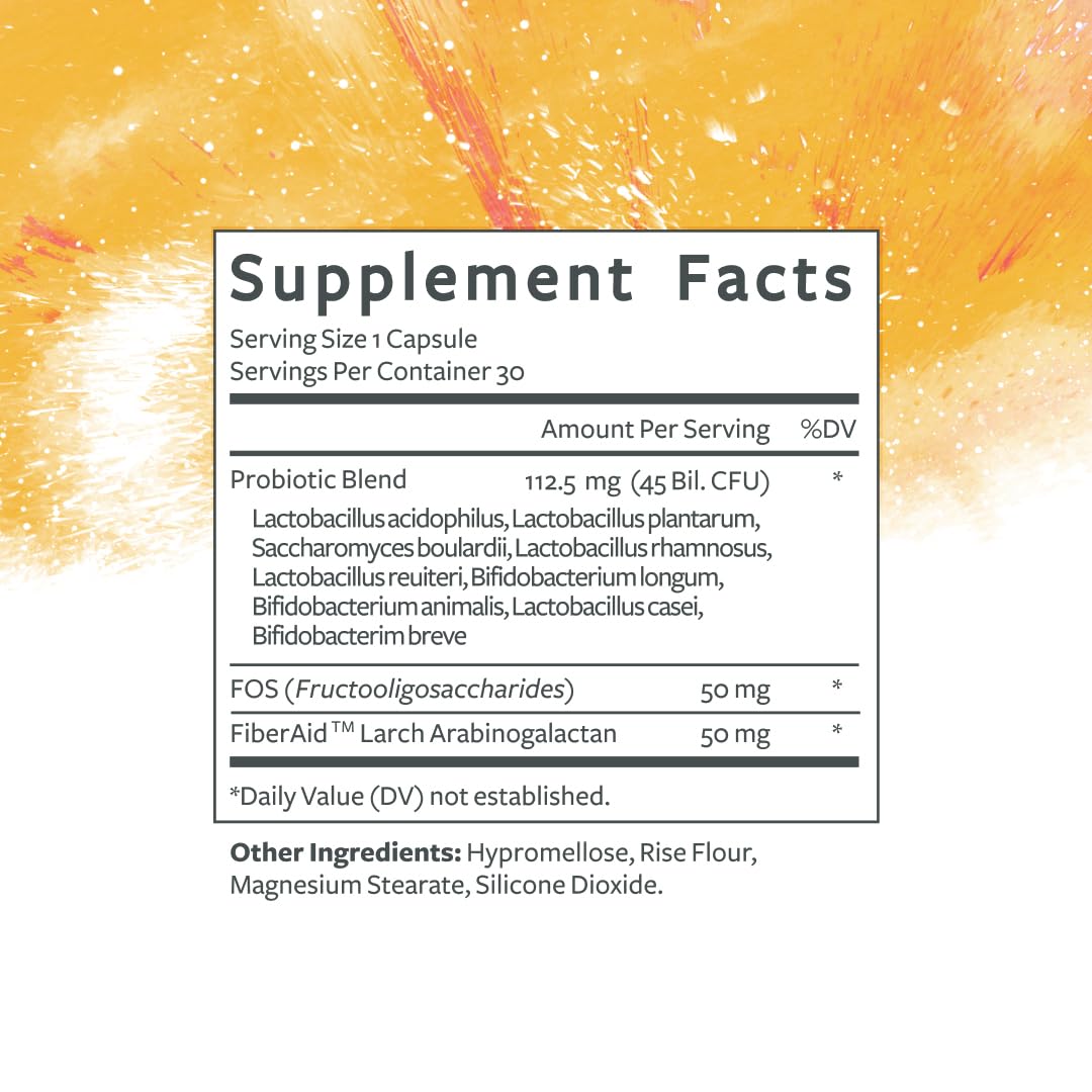 Clean Program Daily Probiotic | 45 Billion CFU, 9 Strains with Saccharomyces Boulardii | Gut Health, De-Bloat & Immune Support - FENGGESTORE20